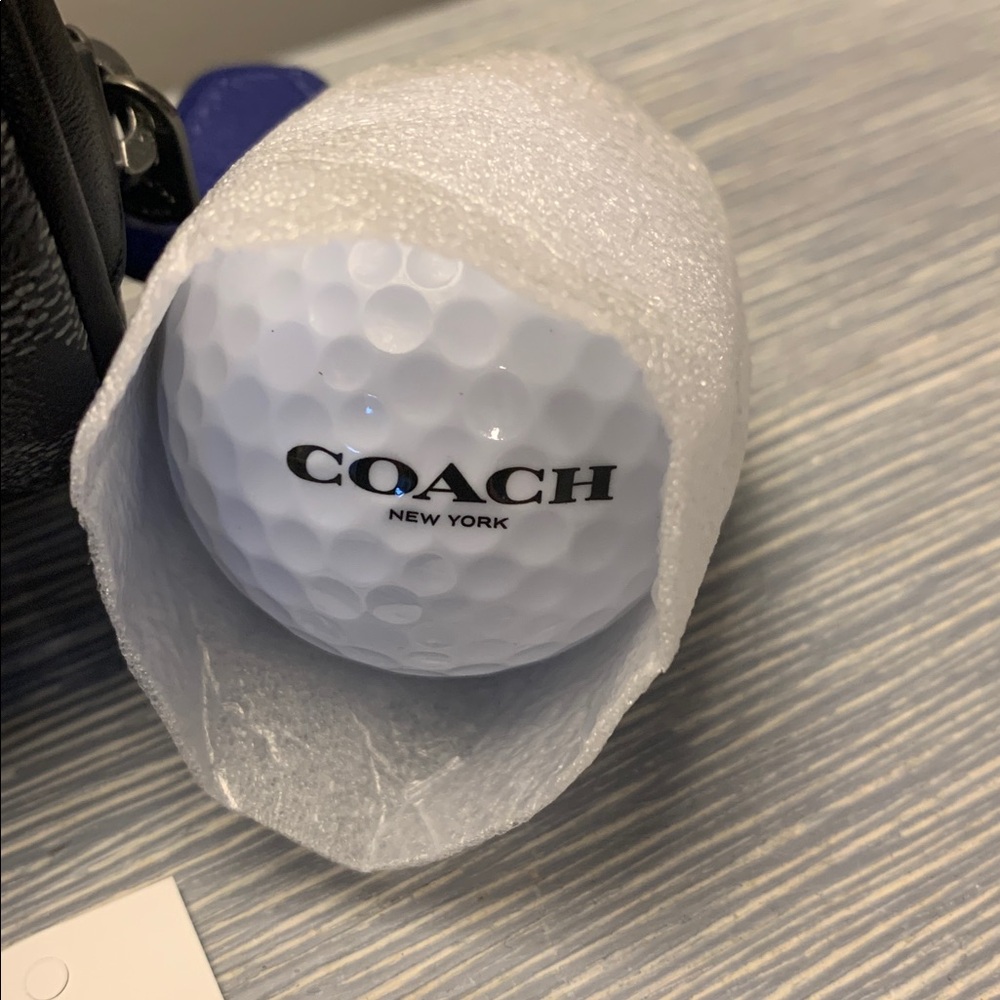 Coach golf kit pouch in signature canvas with blue leather accent - Picture 3 of 10